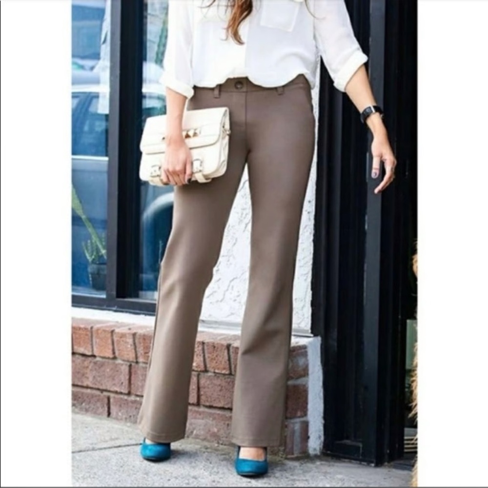 Betabrand Dress Pant Yoga Pants taupe size L